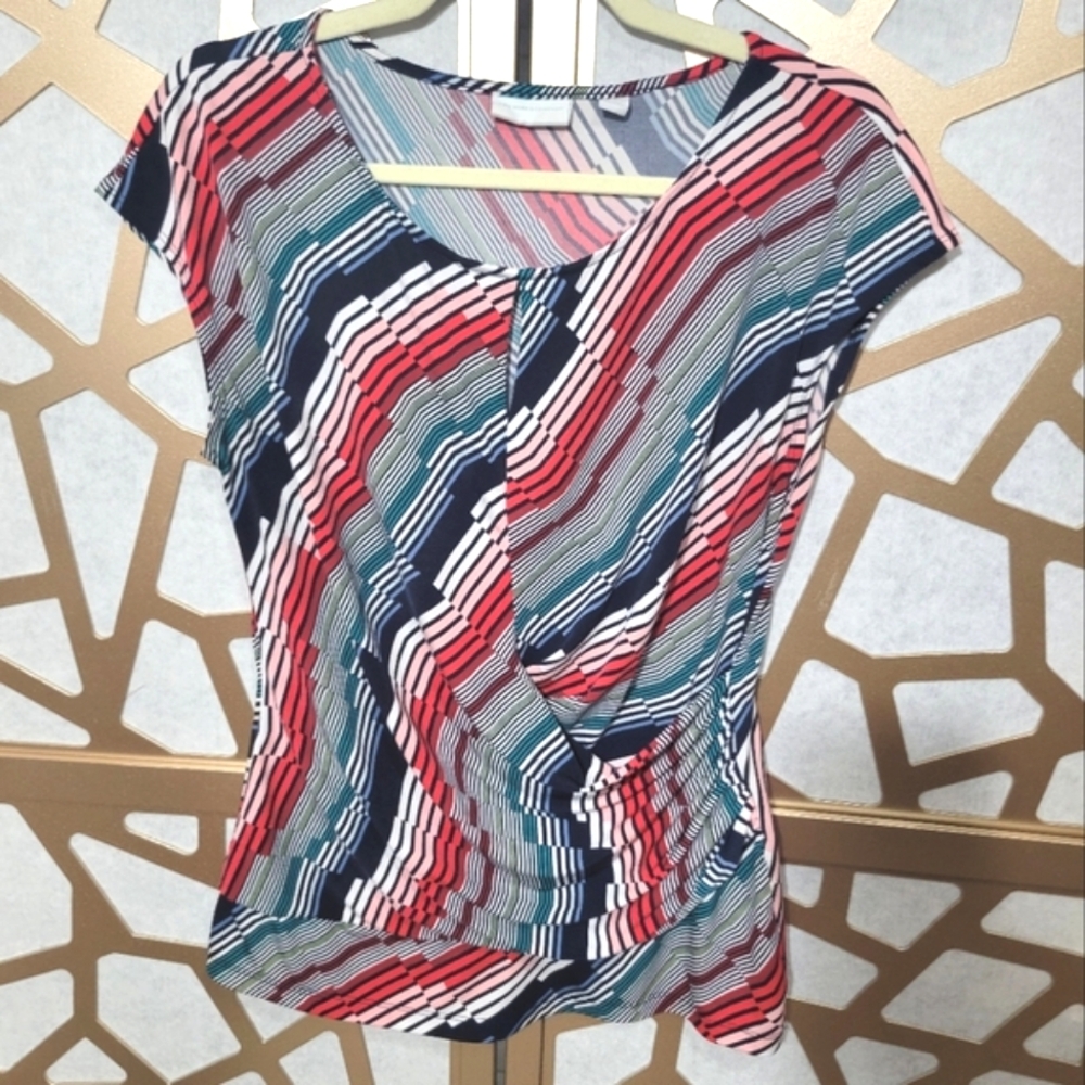 NWOT New York & Company Multi Color Print Blouse